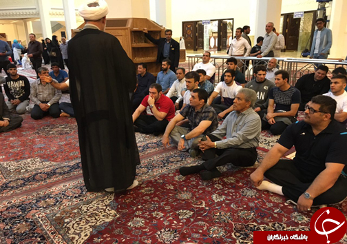 حضور تیم ملی کشتی فرنگی در سومین حرم اهل بیت(ع) + تصاویر