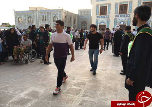 حضور تیم ملی کشتی فرنگی در سومین حرم اهل بیت(ع) + تصاویر