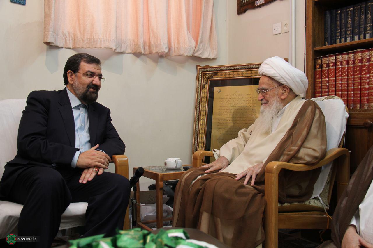 دیدار محسن رضایی با آیت الله العظمی صافی گلپایگانی