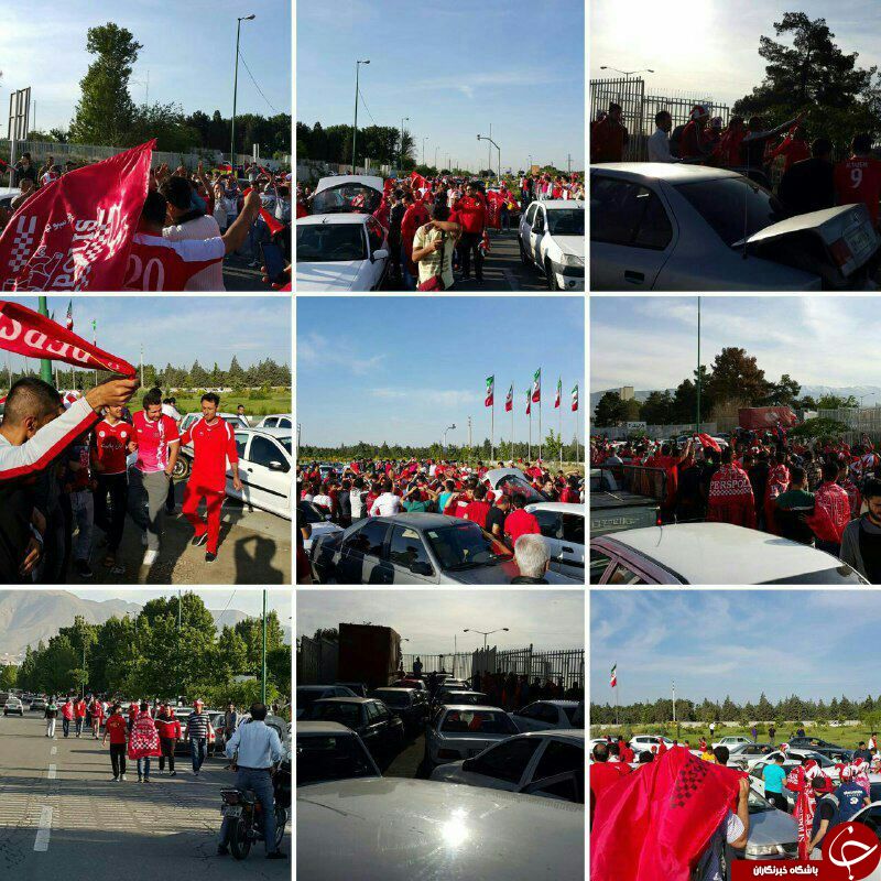 هواداران پرسپولیس پشت درب ورزشگاه آزادی + عکس
