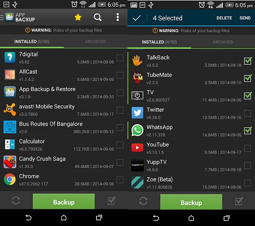 گرفتن بکاپ از نرم افزار های اندروید+ دانلود