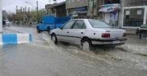 آبگرفتگی معابر براثر بارش شدید باران در میاندوآب