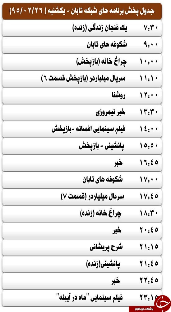 برنامه های صدا وسیمای مرکز یزد