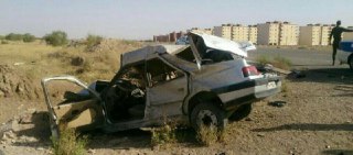 خودرو 405 بعد از واژگونی +عکس