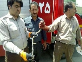 زنده گیری مار سمی در داخل خودرو در بوکان