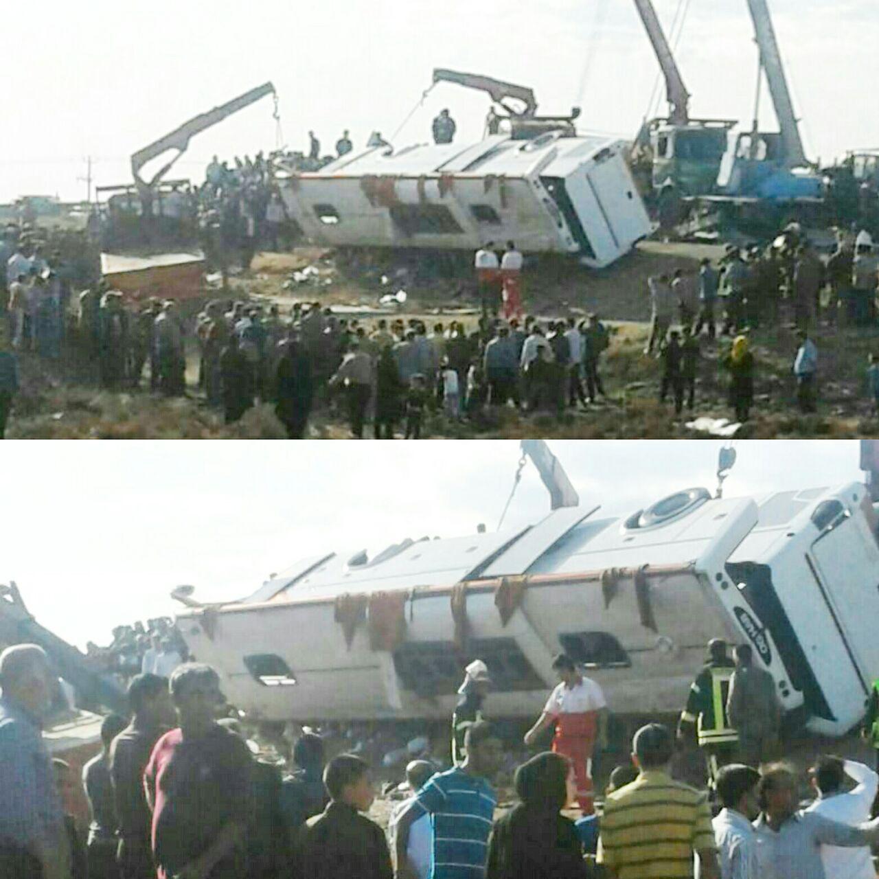 واژگونی اتوبوس دانش‌آموز شهرکرد با 44 کشته و مصدوم در محور تربت‌ حیدریه