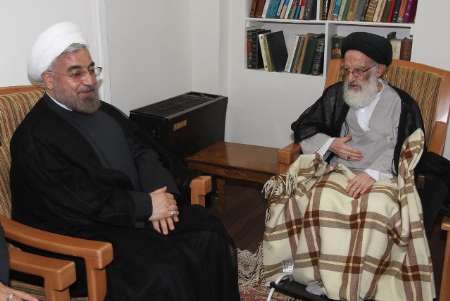 دیدار روحانی با آیت الله شبیری زنجانی