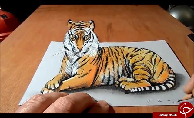 حیوانات در آغوش نقاشی های سه بعدی +تصاویر