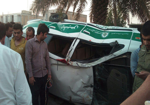 جان باختن افسر نیروی انتظامی در حادثه تصادف+تصاویر