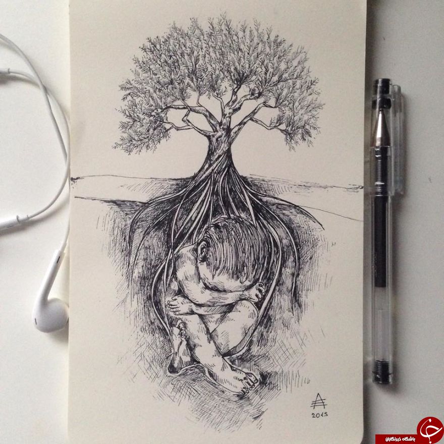 نقاشی هایی که شما را به دنیال خیال می برد+تصاویر