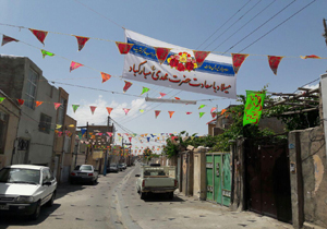 آذین‌بندی زیبا در محلات سبزوار + تصاویر