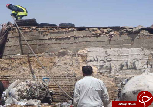 آتش سوزی در یک گاراژ