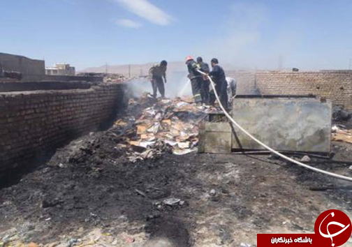 آتش سوزی در یک گاراژ