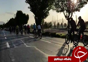 ورود کاروان دوچرخه سواراز تبریز به اقبالیه
