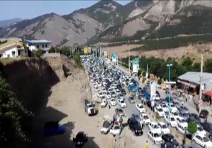 ترافیک سنگین در جاده کندوان + فیلم