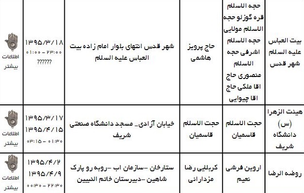 ماه رمضان هیئت کجا برویم؟ + جدول
