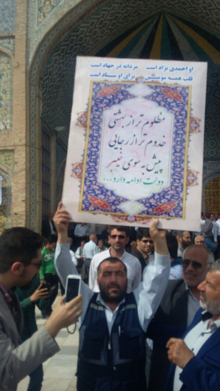 حضور احمدی نژاد درجمع زنجانی ها+تصویر