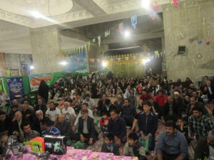 مراسم جشن و مولودی خوانی در مسجد امام زاده عبداله همدان
