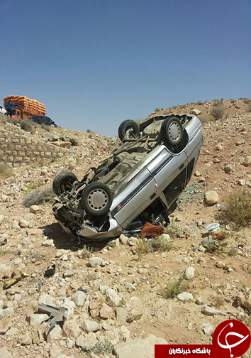 چهار مصدوم در واژگونی پراید + تصاویر