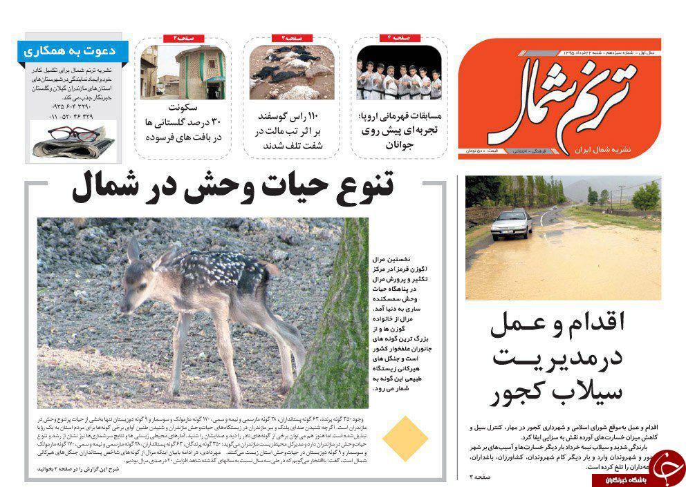 صفحه نخست روزنامه های استان&zwnj; شنبه 22 خرداد ماه