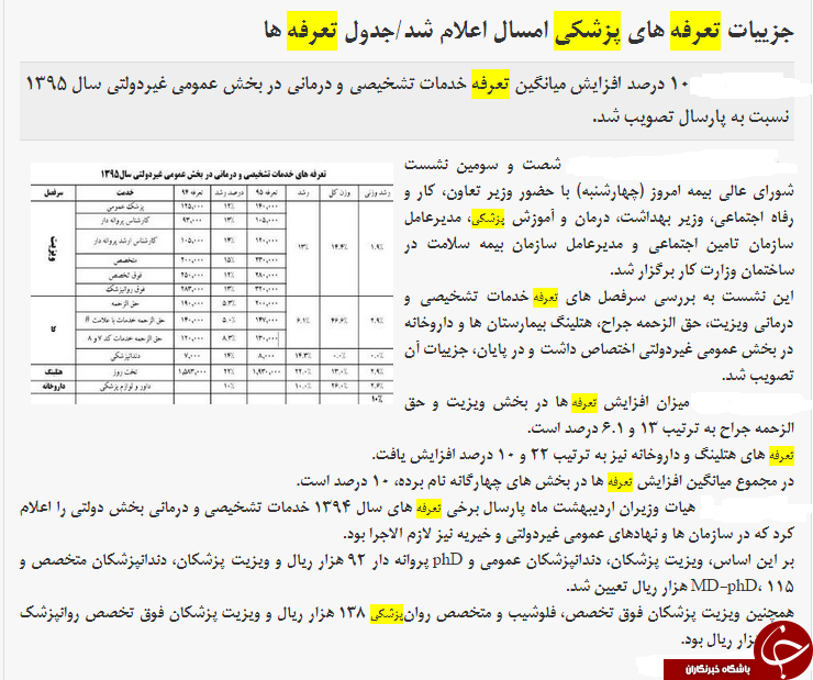 سرانجام تعرفه&zwnj;های پزشکی اختلاف دارد یا ندارد؟