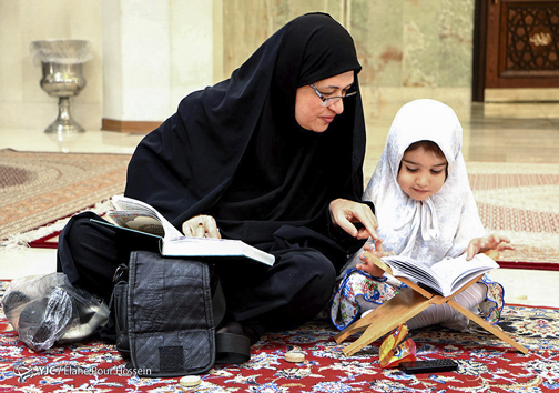 جزءخوانی قرآن در آستان مقدس احمدی و محمدی + تصاویر