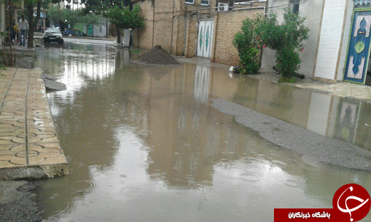 آبگرفتگی معابر در شهرستان پارس&zwnj;آباد + تصاویر
