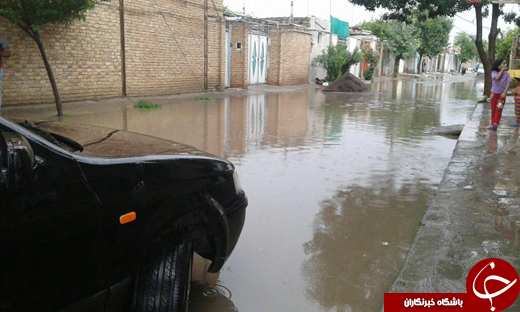 آبگرفتگی معابر در شهرستان پارس&zwnj;آباد + تصاویر
