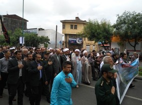 پیکر شهید بسیجی مدافع حرم در رشت تشییع و خاکسپاری شد