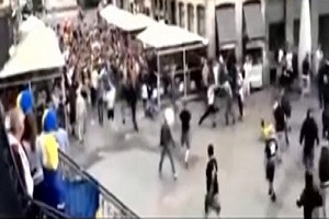 فیلم درگیری هواداران آلمان و اوکراین