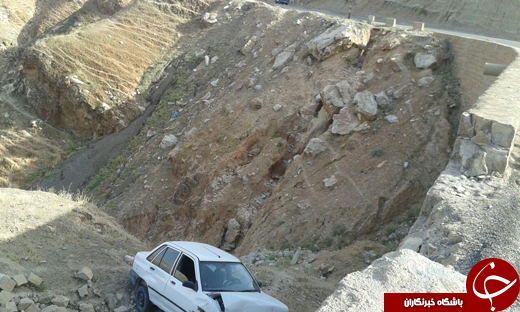 سقوط پراید به پایین دره + تصاویر