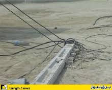 خسارت تندباد به شبکه برق شهرستان دشتی