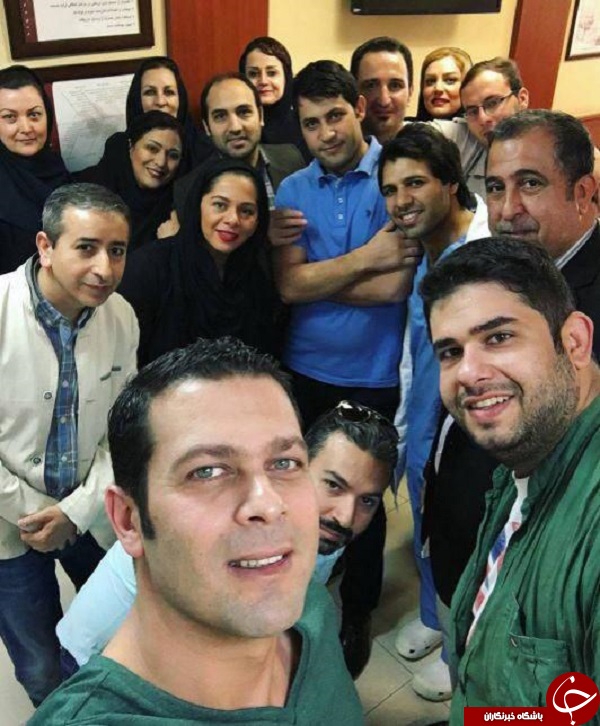 سلفی پژمان بازغی با پرسنل بيمارستان + عکس