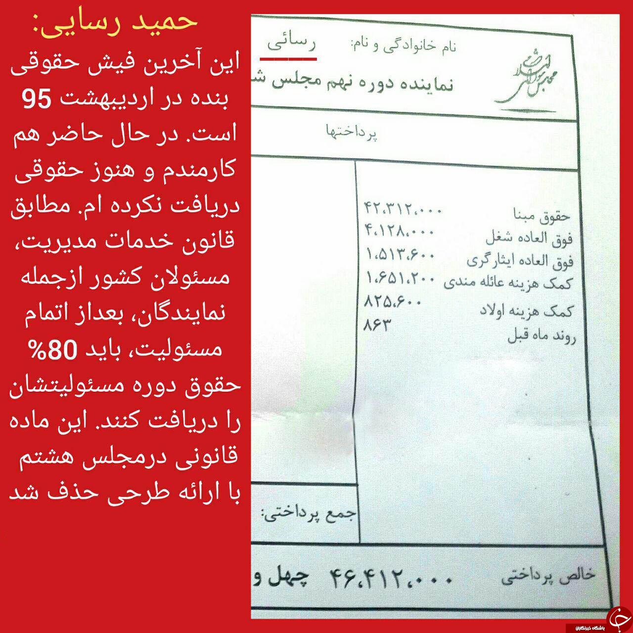 حقوق ماهیانه رسایی از مجلس چقدر است؟ +عکس