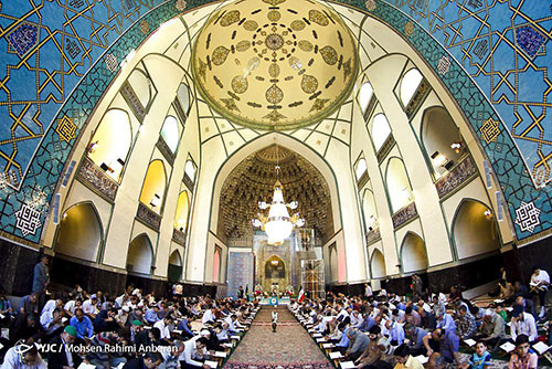 جمع خوانی رمضانی قرآن کریم در مسجد گوهرشاد حرم رضوی+تصاویر