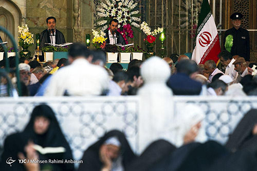 جمع خوانی رمضانی قرآن کریم در مسجد گوهرشاد حرم رضوی+تصاویر