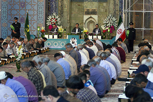 جمع خوانی رمضانی قرآن کریم در مسجد گوهرشاد حرم رضوی+تصاویر