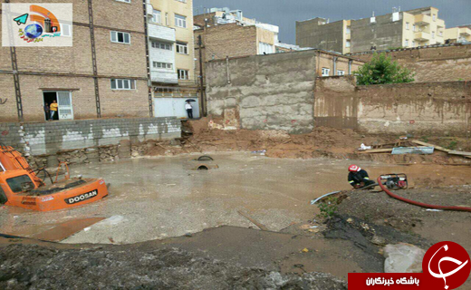 بارش شدید باران و تگرگ در تبریز+تصاویر