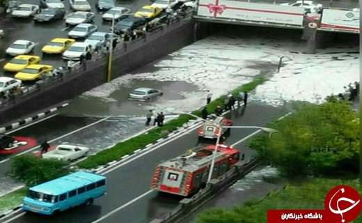 بارش شدید باران و تگرگ در تبریز+تصاویر