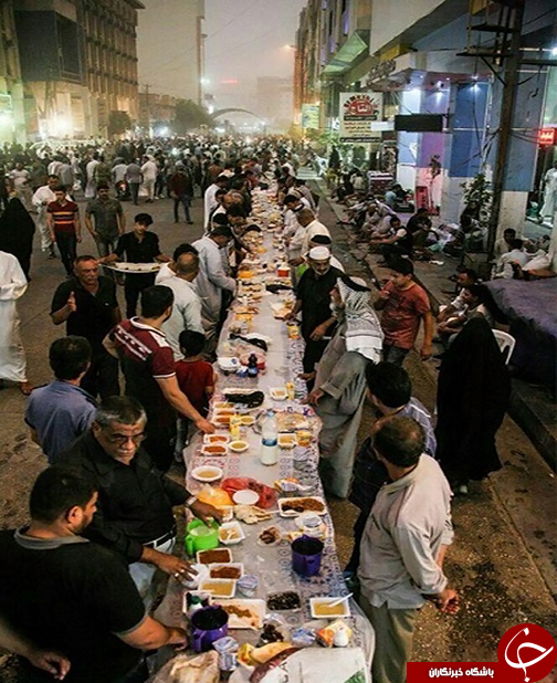 عکس/ سفره ۵۰۰متری افطار در کربلا