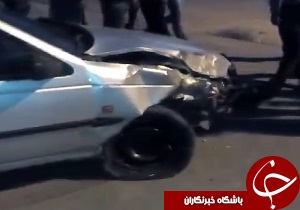 شهروند خبرنگار: تصادف شدید در پی انحراف خودرو مزدا + فیلم
