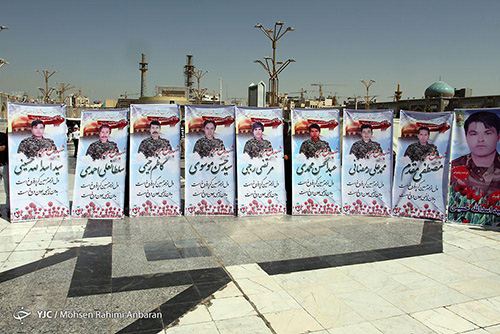 تشییع پیکر مطهر 8شهید مدافع حرم حضرت زینب(ص)-مشهد+ تصویر