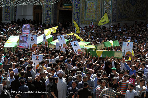تشییع پیکر مطهر 8شهید مدافع حرم حضرت زینب(ص)-مشهد+ تصویر