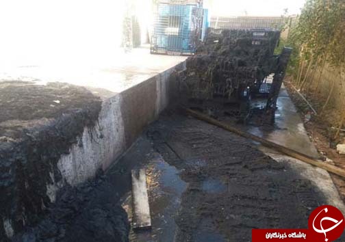 مصدوم شدن دو نفر در آتش سوزی یک کارخانه + تصاویر