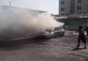 شهروندخبرنگار:خودرو مگان در آتش سوخت + فیلم