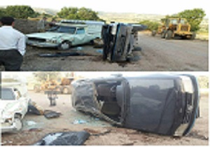 برخورد دودستگاه خودرو درمحور جوانرود و ثلاث