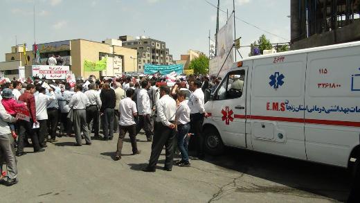 همراهی مرکز مدیریت حوادث و فوریت های پزشکی استان در راهپیمایی روز قدس