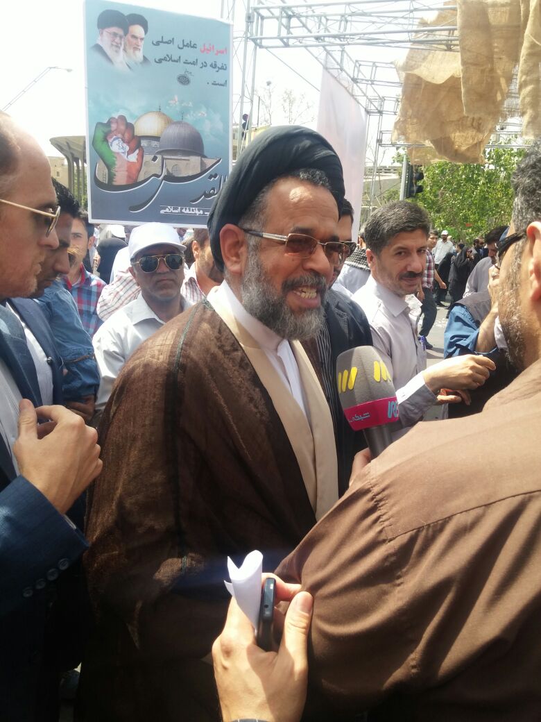 وزیر اطلاعات در جمع راهپیمایان روز قدس حاضر شد+عکس