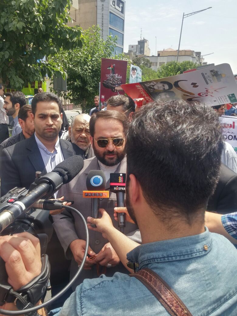 &laquo;امیر اسماعیلی&raquo; در جمع راهپیمایان روز قدس حضور یافت+عکس