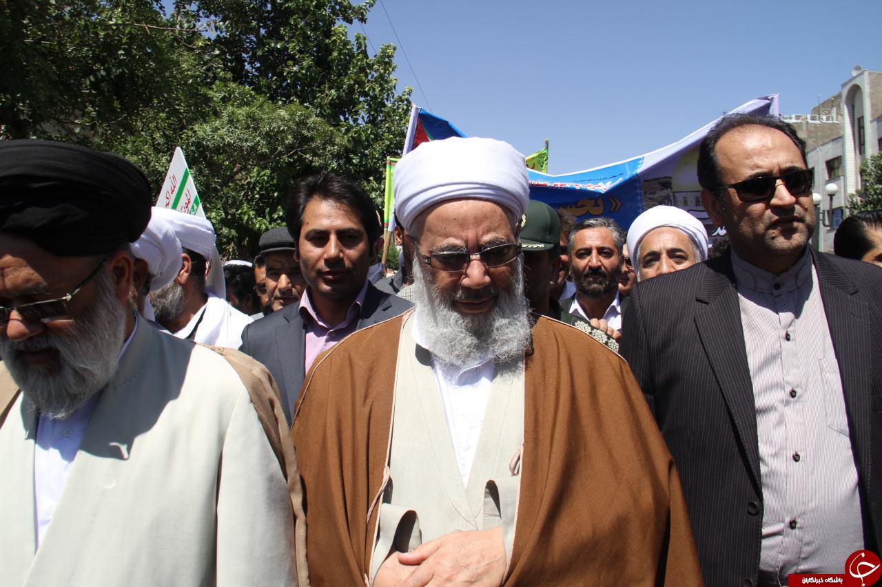 شرکت گسترده مردم روزه دار شیعه و اهل سنت تربت جام در راهپیمایی روز جهانی قدس+تصویر